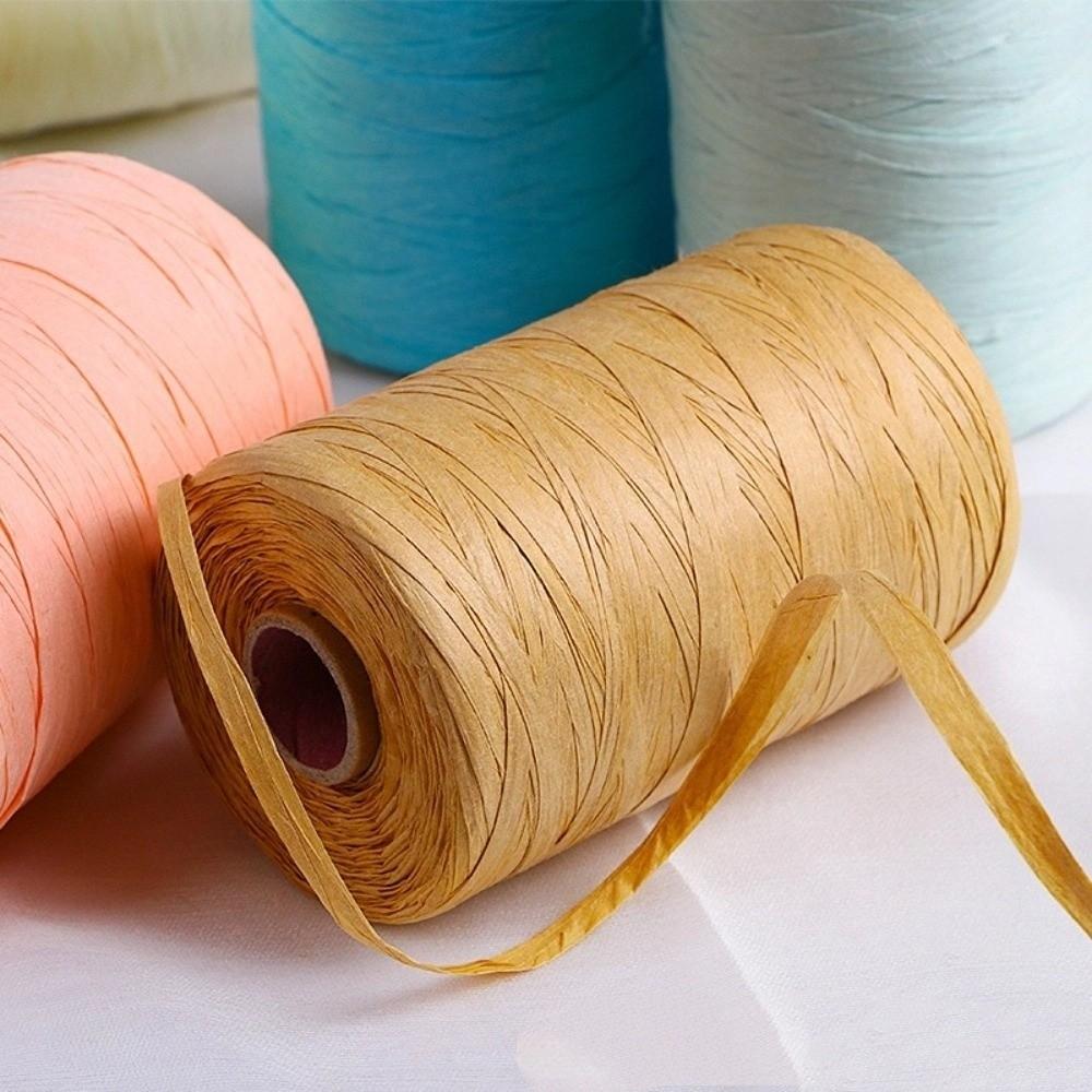 Multicolour Raffia Straw Yarn DIY Packaging Tape New Gift Wrapping Rope  Knitting