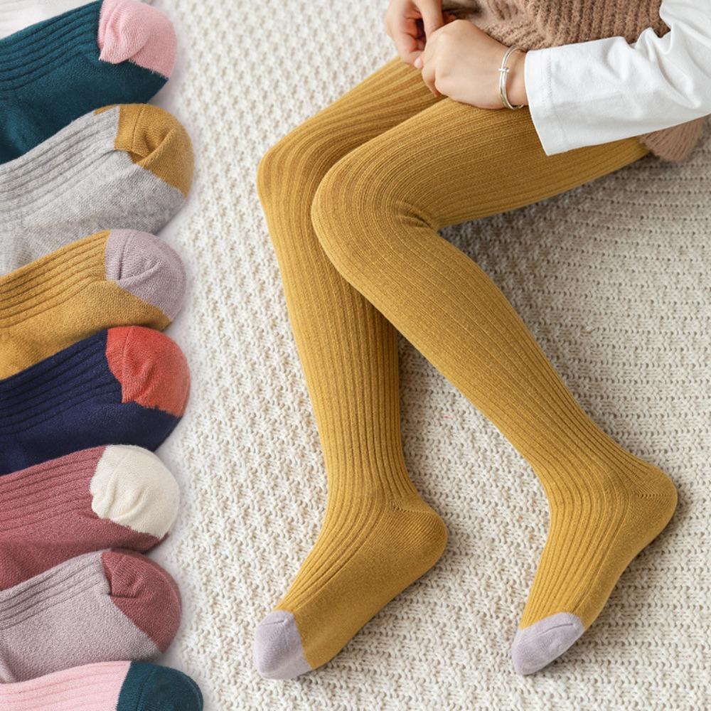 Fashion Winter Cotton Girls Trousers Girl Knitted Tights Candy Color Child Pantyhose Baby Stockings
