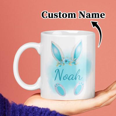 1 pezzo Tazza da caffè personalizzata da 11 oz, tazza per l'acqua con testo personalizzabile e tazza da caffè con elementi pasquali