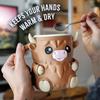 Creative Ferdinand the Highland Cow Ice Pint Holder Highland Cow Shaped Milk Tea Cup Summer Cold Coffee Cups Kitchen Drinkware
