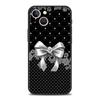 Phone Case Cover for iPhone 17 16 15 14 13 12 Pro Max 11 Pro Max 17AIR Plus Shockproof Soft TPU Black Bowknot Faux Pearl Painted