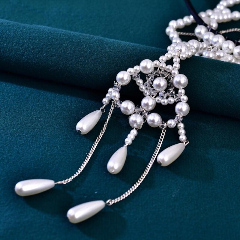 Fashion Pearls Tassels Hair Accessory with Comfortable Wear Suitable for Long Hours Wear in Office and Social Settings