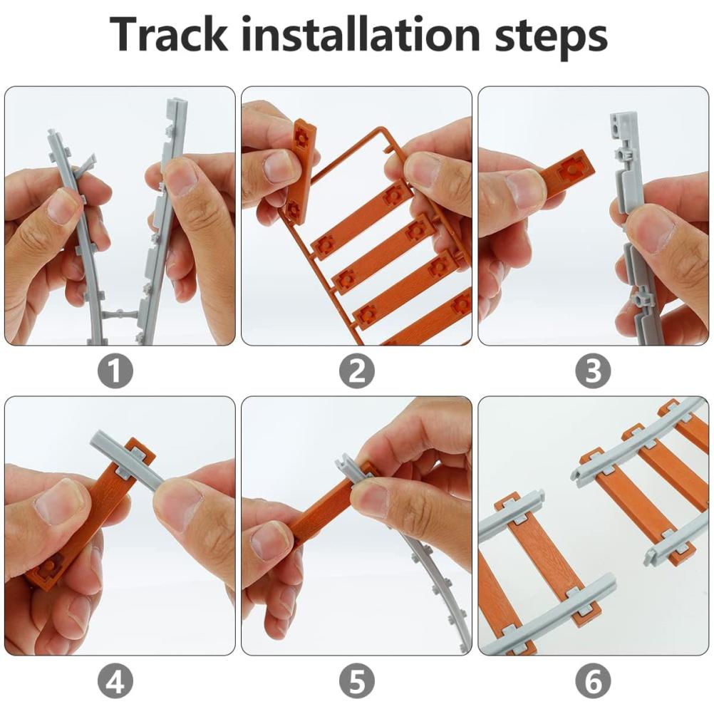 134 190 Stück Klassische Weihnachtszug-Set Mini-Zug-Spielzeug-Set mit mit Scheinwerfer Rauch Realistische Geräusche Elektrischer Schienenwagen