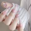 Ethereal 3D Butterfly & Snake Rhinestone Cat Eye Long Nude Nails