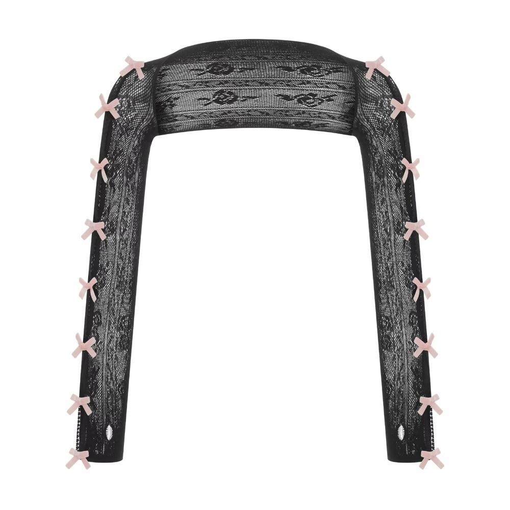 Open Front Lace Shrug Elastic Mesh Sunscreen Sleeve Retro Punk Gloves  Cosplay Outfits