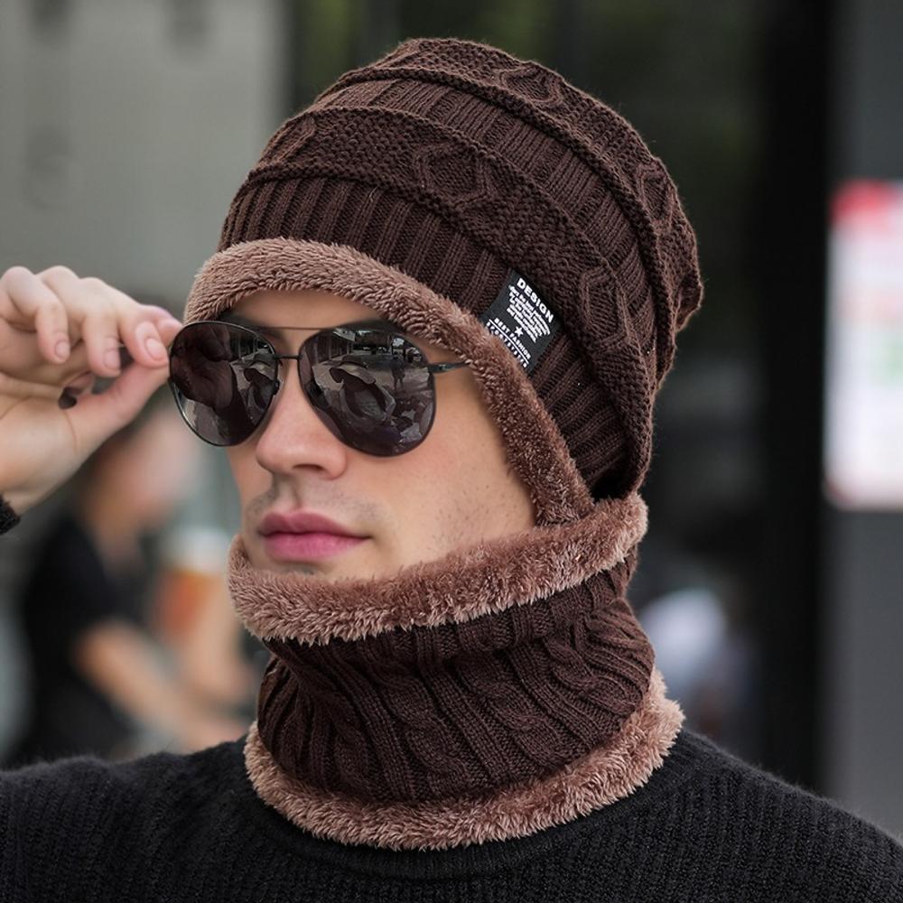

Нова Мода Чоловіки Жінки В язана Шапка Плюшева Хутряна Підкладка Товста Тепла Шапка Костюм Стильні Зимові Шапки 56cm-60cm кавовий
