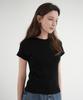 Bletty Cotton Basic Half Tee (Black)