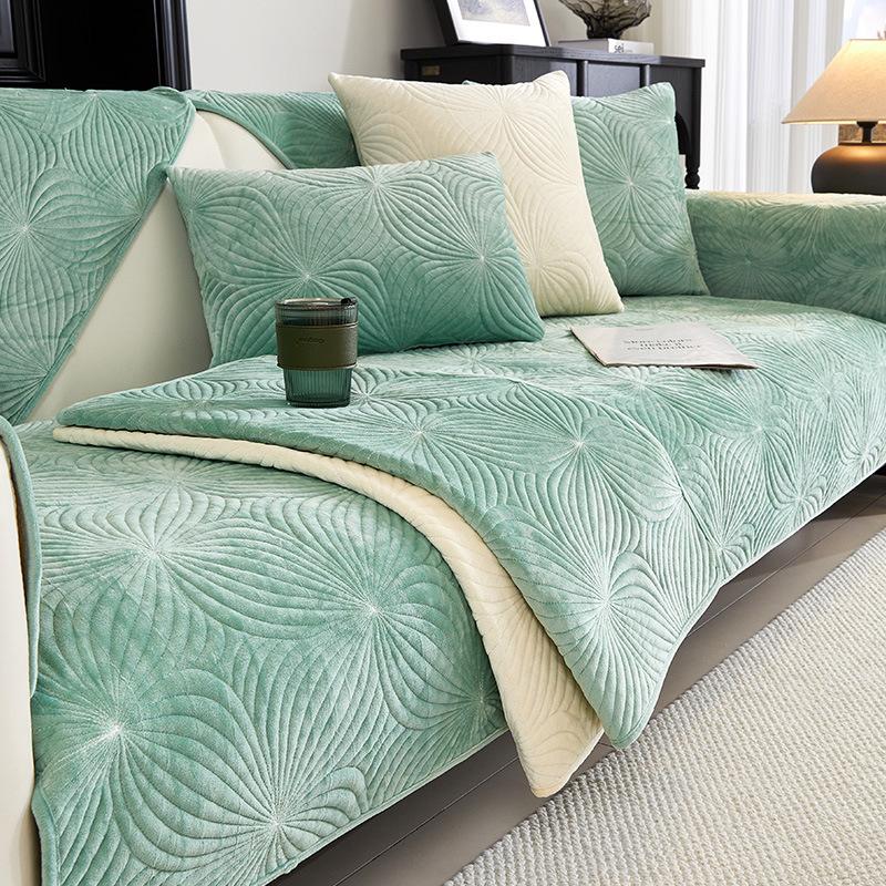 Verdicken Weich Plüsch Sofakissen Handtuch Einfarbig Rutschfest Sofabezug für Wohnzimmer Möbeldekor Überwürfe Couchbezüge