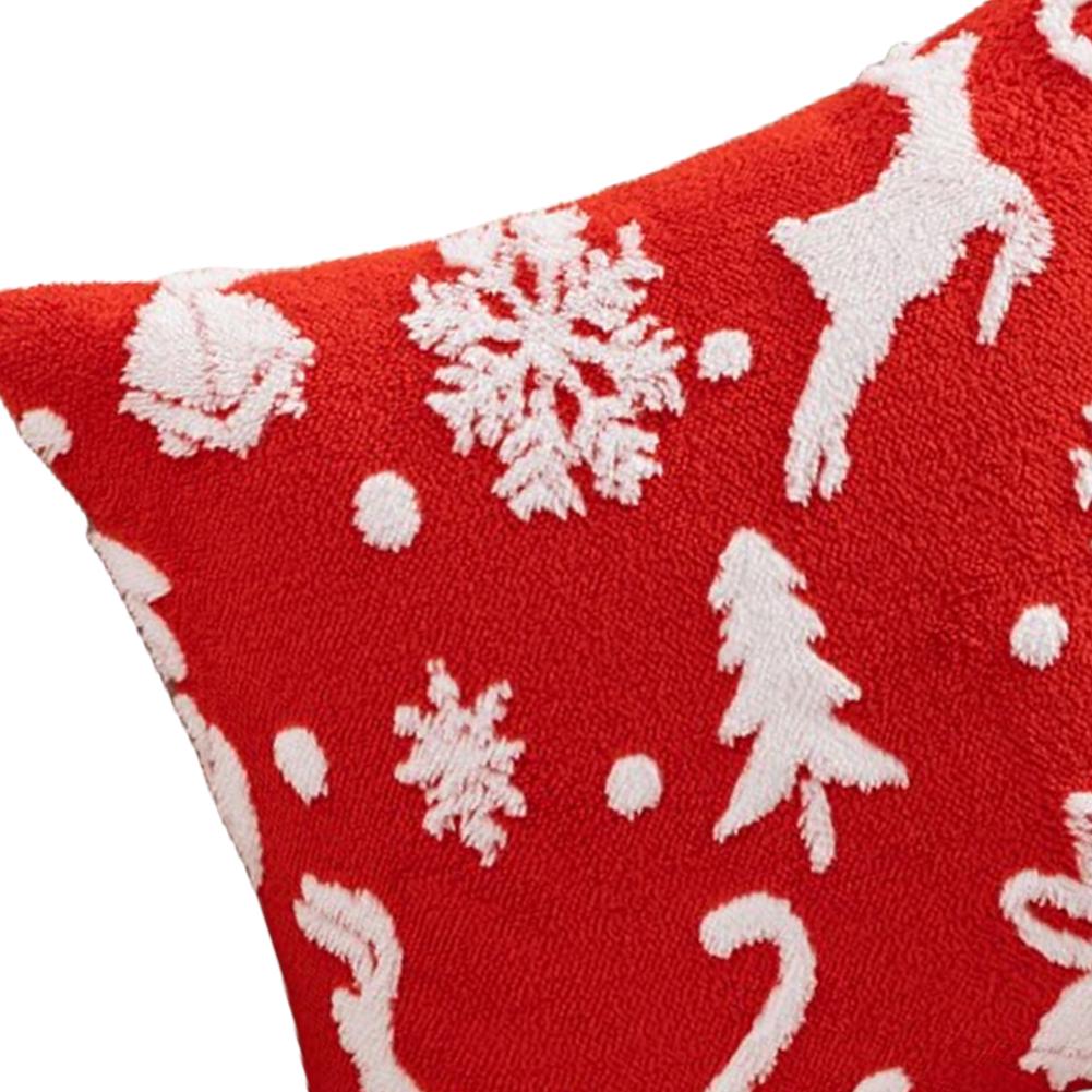 Christmas Cushion Cover Festival Pillow Case for Sofa Decor (Red Jumping Elk) QD