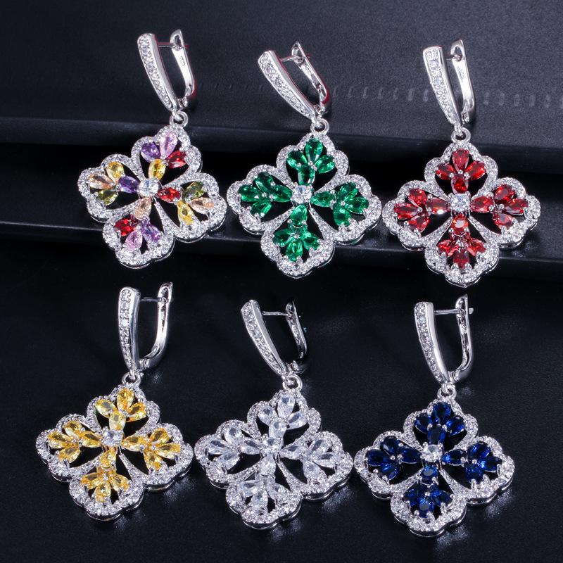 Micro-Set Zircon Earrings, Rings, Pendants, Three-Piece Small Set, Multi-Color Optional.