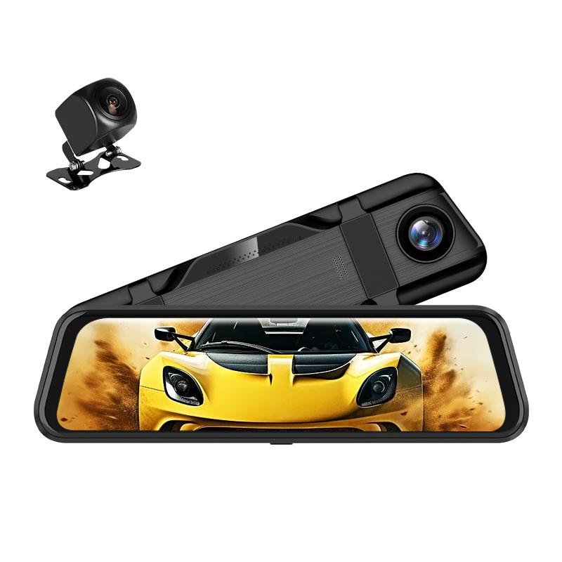 12.7 Inch Mirror Camera for Car Touch Screen Video Recorder Rearview Mirror Dash Cam Front and Rear Camera Mirror DVR Black Box