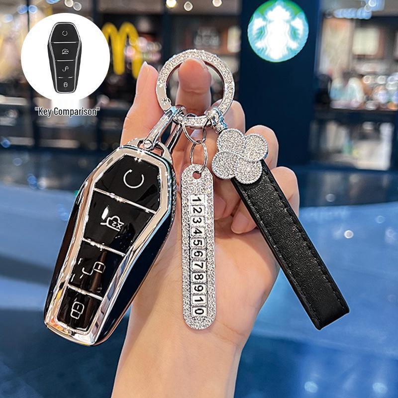 Etui na kluczyk BYD: Kompatybilny z Dolphin, Seagull, Song Plus, Qin DMI, Han EV, Tang, Seal, 06, Yuan Pro - Pokrowiec na brelok