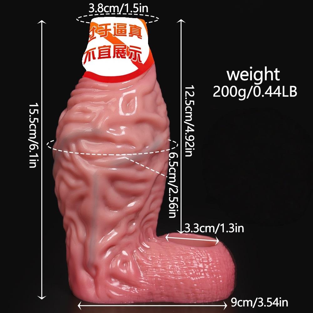 Obcy Dorosły Kurczak Pokrowiec na Penisa Kurczaka Męski Wzrost i Pogrubienie Silikonowy Sztuczny Penis Produkty Seksualne