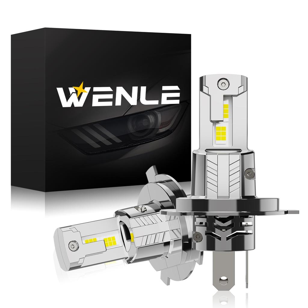 Plated WENLE Super Stealth H4 Led Headlight Bulb Switching Compatible with New Vehicle Inspection Smaller Than Halogen 7 Times Brighter Explosive