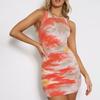 Women Rendering Rhombic Dress Beach Temperamental Sexy Slim Irregular