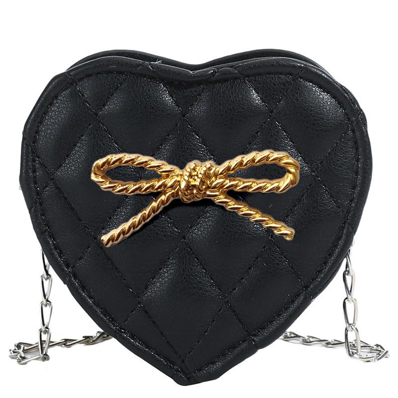 Pattern Heart Bowknot Fashion Leisure Kids Crossbody Bag Girl Cute Purse