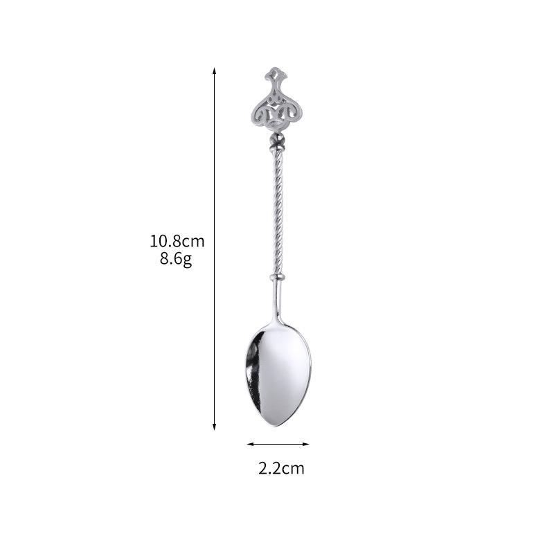 New Vintage Coffee Spoon Tableware Elegant Soup Spoon Metal Teaspoon Decorative Stirring Spoons