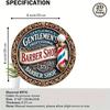 Retro Barber Pole Metal Sign 8 Inch Round Wall Art Vintage Home Decor