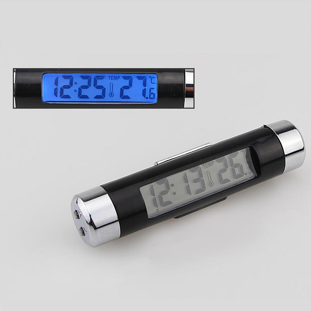 2 v 1 Auto Elektronické Hodiny Teploměr Svítící LED Digitální Displej Výdech Klimatizace Teploměr