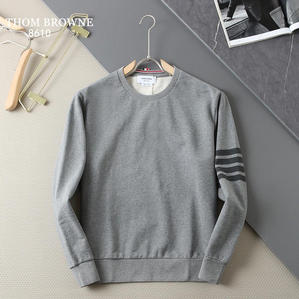 Autumn/Winter Yarn-Dyed Four-Stripe Crew Neck Sweatshirt - All-Cotton Casual Pullover for Men & Women