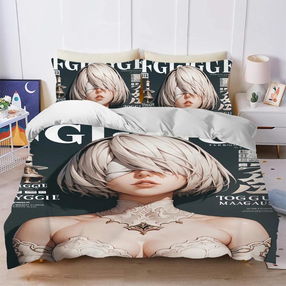 Classic Game N-NieR Automata Duvet Cover Set Home Style Bedding Soft Laundry Cotton Bed 3 Piece Set Student Dormitory Gift