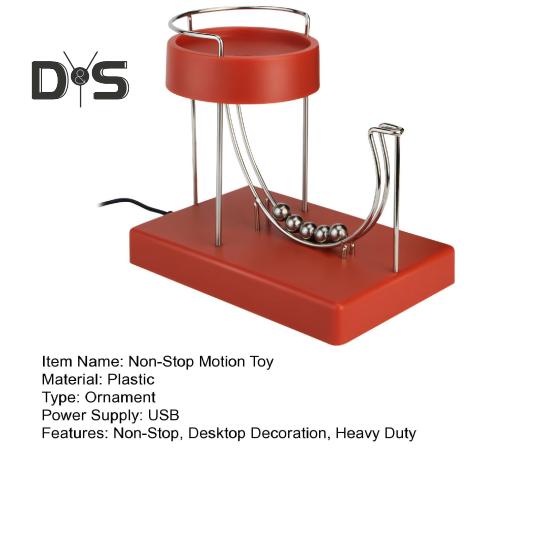 Perpetual Motion Machine Desk Toy USB Powered Non-Stop Motion Device Anxiety Stress Relief Home Office Desktop Decoration Ornament