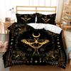 Gothic Moth Duvet Cover, Butterfly Bedding Set Full Queen Flower Weed Botanical Comforter Cover Psychedelic Galaxy Quilt Cover