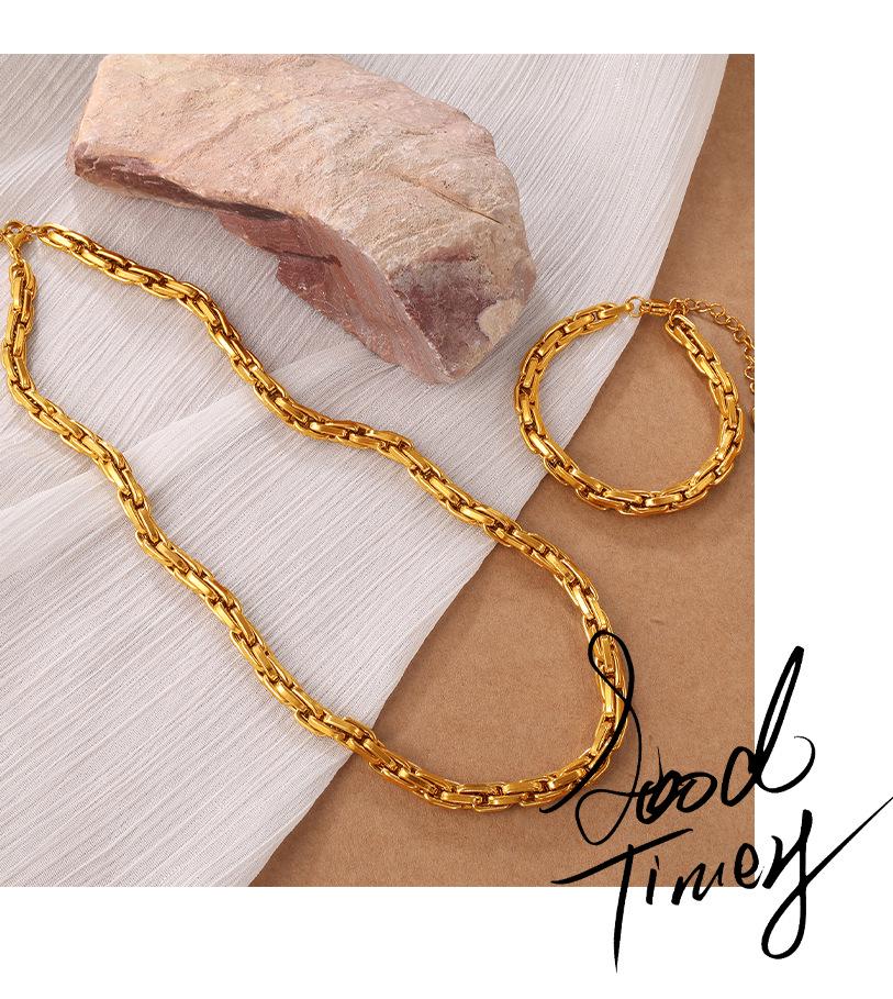 Gold & Silver Two-Tone Metal Chain Jewelry for Retro Style, Daily Wear & Dating