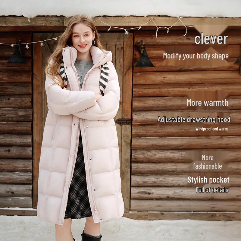 Women's Puffy Mid-Length Hooded Down Jacket