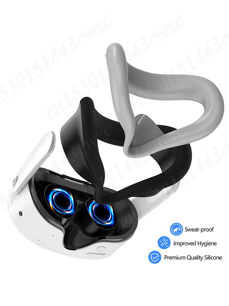 Silicone VR Face Cover Sweatproof Protective Eye Pad with Anti-Leakage Nose Pad Mask Face Pad for Meta Quest 3S VR Accessories
