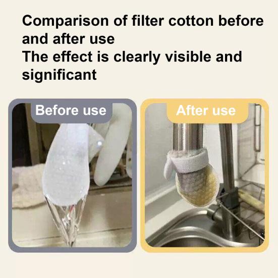 High Density Faucet Filter, Splash Proof Cotton Pouch Kit, Tap Cartridge with Sediment Barrier, Fine Fiber Mesh Purifier, Kitchen Accessories for Home