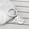 Pillow Cat Stainless Steel Keychain Cute Cartoon Kitten Design Fashion Keyring Practical Daily Backpack Pendant