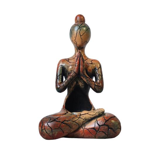 

Статуетка для йоги та медитації Абстрактна жінка, що сидить, Статуя-скульптура зі смоли Для приміщення та вулиці Кімната для йоги Дзен