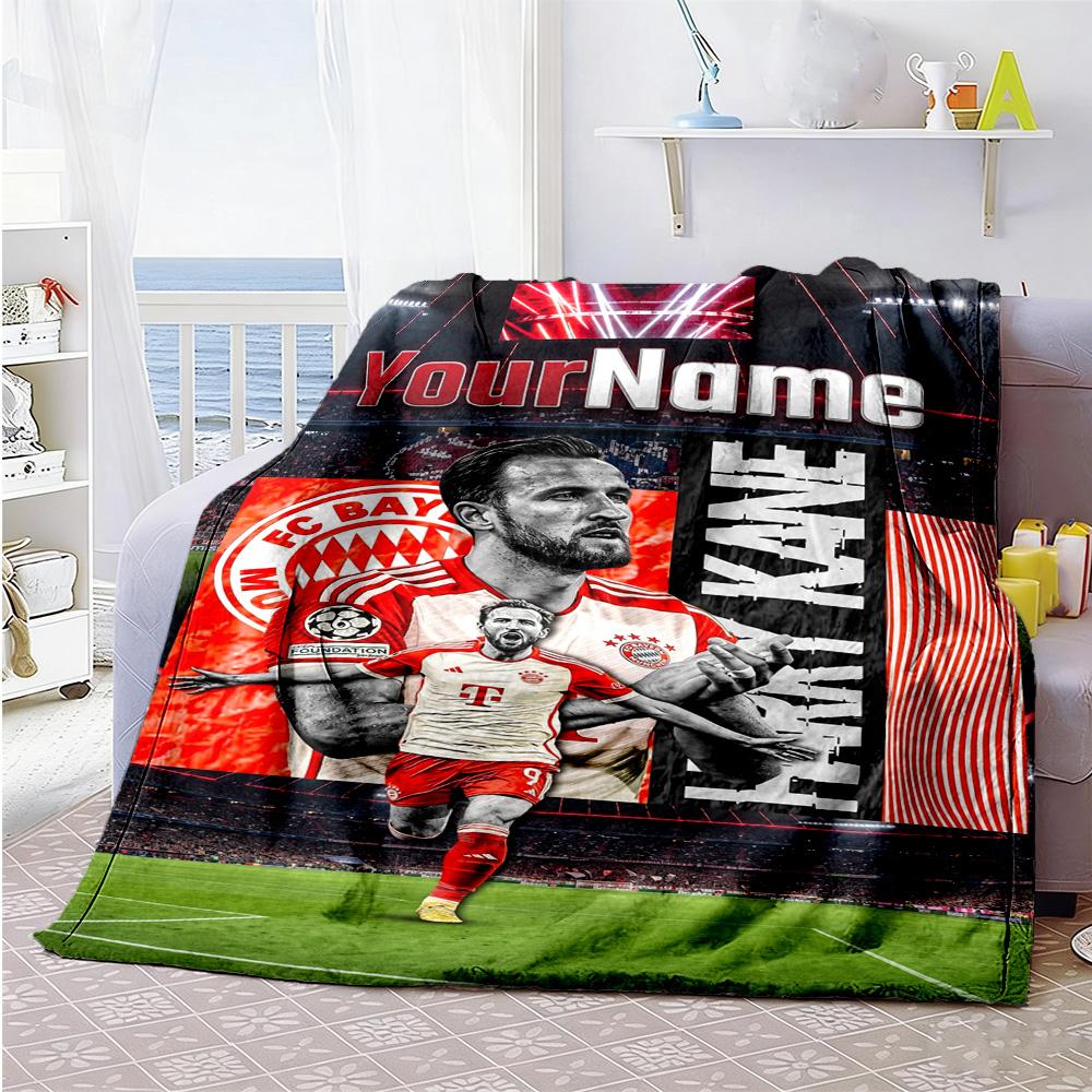Bayern Munich Personalized Text Blanket Gift Personalized Blanket Soft Warm Cozy Suitable for Couch Living Room Livingroom Nap Four Seasons Universal
