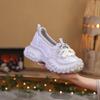 Small thick-soled dad shoes women's new spring durian sole heightening casual sports shoes show small and low-top feet