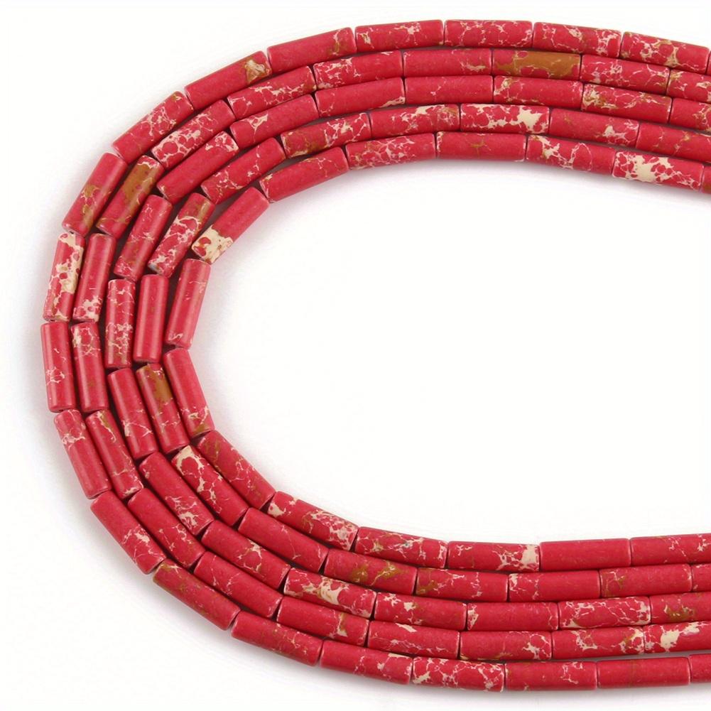 1pcs Natural Stone Tube Bead Sediment Jaspers Loose Cylinder Beads for Jewelry Making DIY Chakra Bracelet Accessories 15" 13x4mm