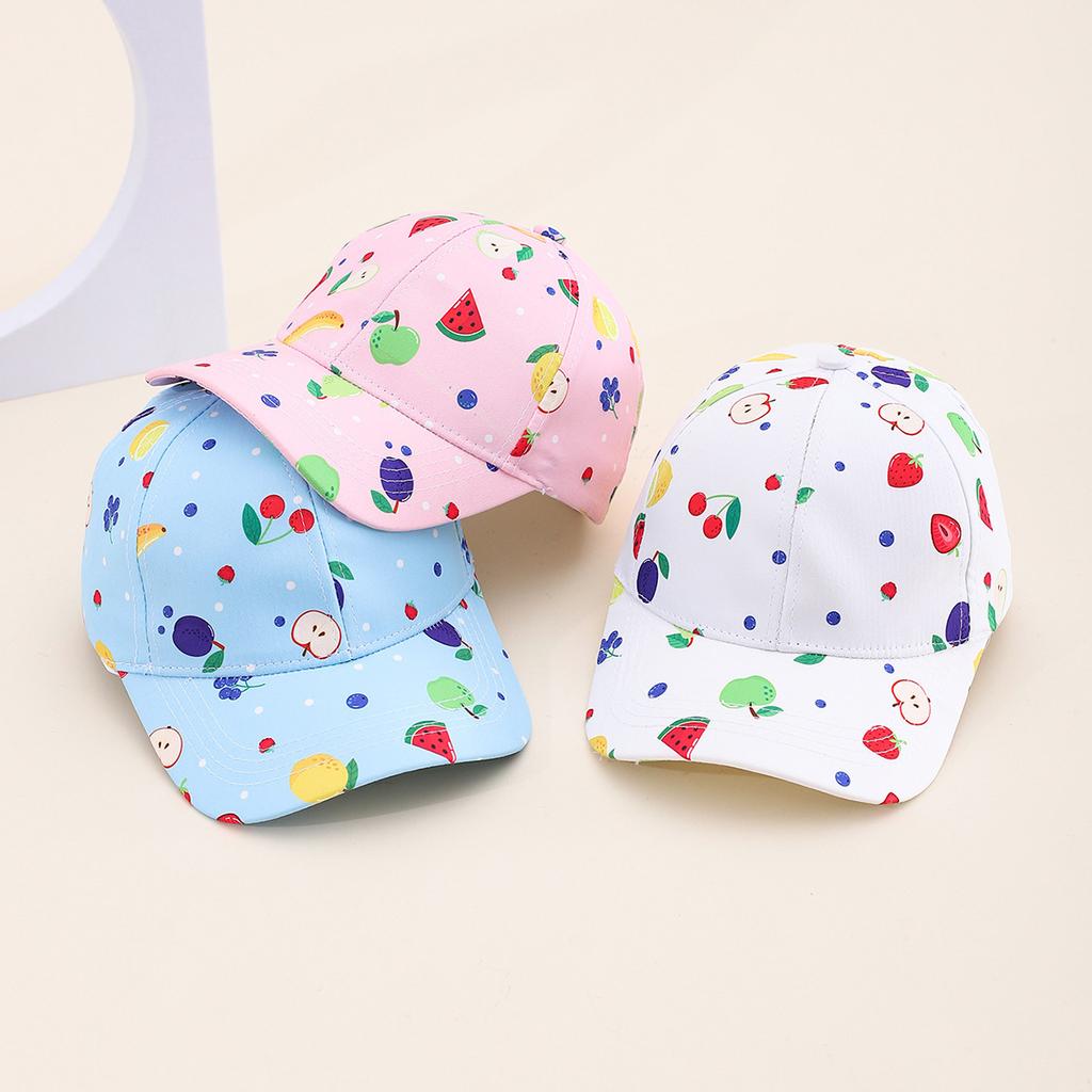 Hat Fruit Strawberry Mushroom Printed Baseball Cap Street Visor Spring and Autumn Children's Cap