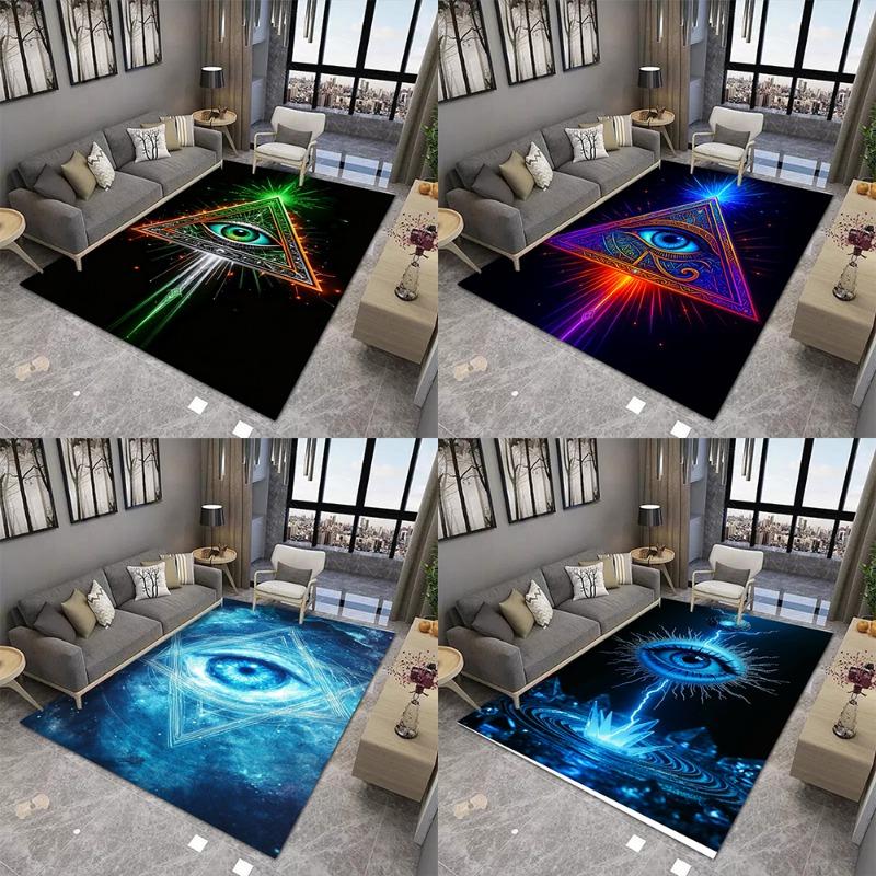 Feierlicher Einäugiger Druck Totemverehrung Großer Flächenteppich Verschleißfester Teppich für Wohnzimmer Schlafzimmer Weiche Bodenmatte Heimdekoration