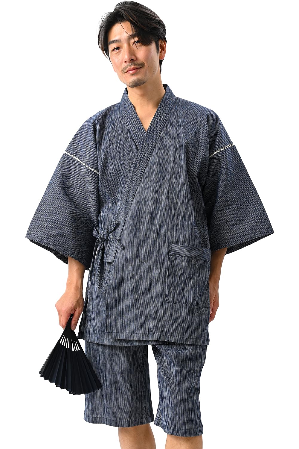 Erin Japan - Japanese Selected Goods - Unisex Jinbei Japanese Summer Takashima Chijimi Cotton Top And Bottom Adult Jinbei For Perfect As A Summer Or Casual [Nicolyfam] Japanese-Made (Traditional