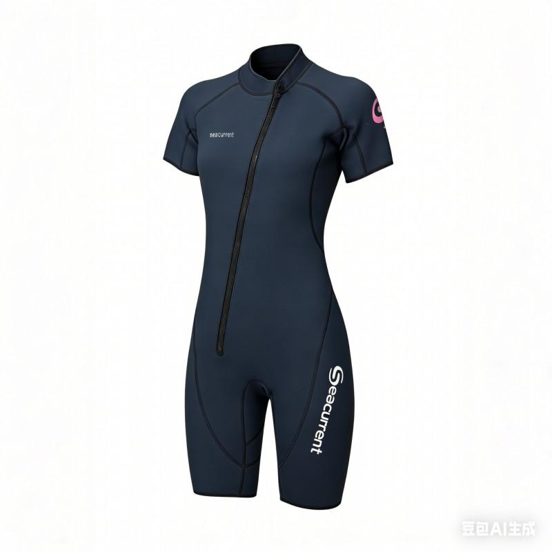 Womens 1.5mm Full Body Wetsuit Snorkeling Swimming Surfing Warm Water Diving Short Sleeve Shorts