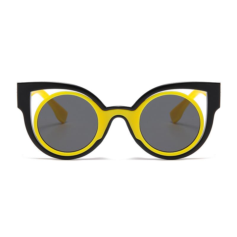 7332 Children'S Hollow Fashion Frame Cat Eye Sunglasses, Cute Boys And Girls Uv Protection Sunglasses