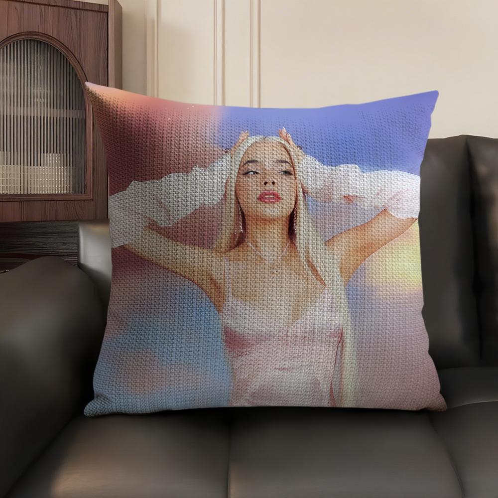 Singer KKenia OS Pink Aura Cushion Cover Natural Linen Organic Fabric DoubleSided Printing Sofa Home Decor Gift Pillow Case
