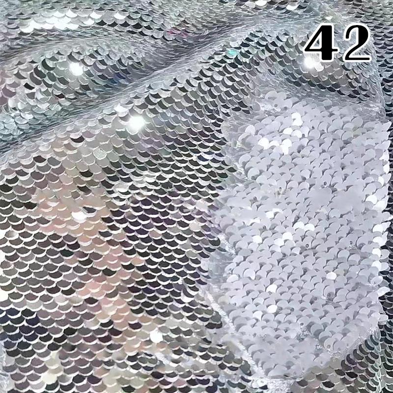 100x130cm Oboustranná 5mm Látka s rybími šupinkami Reverzibilní látka s flitry DIY Řemesla Šití Oděv Boty Pozadí Dekor