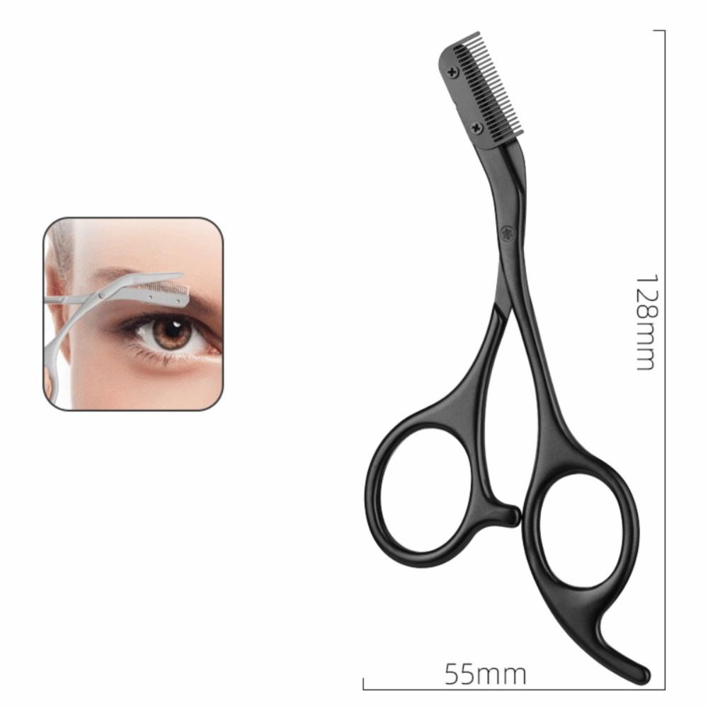Metal Texture Eyebrow Scissors Built-in Comb Grooming Tool New Eyebrow Trimmer  Creating Eyebrows