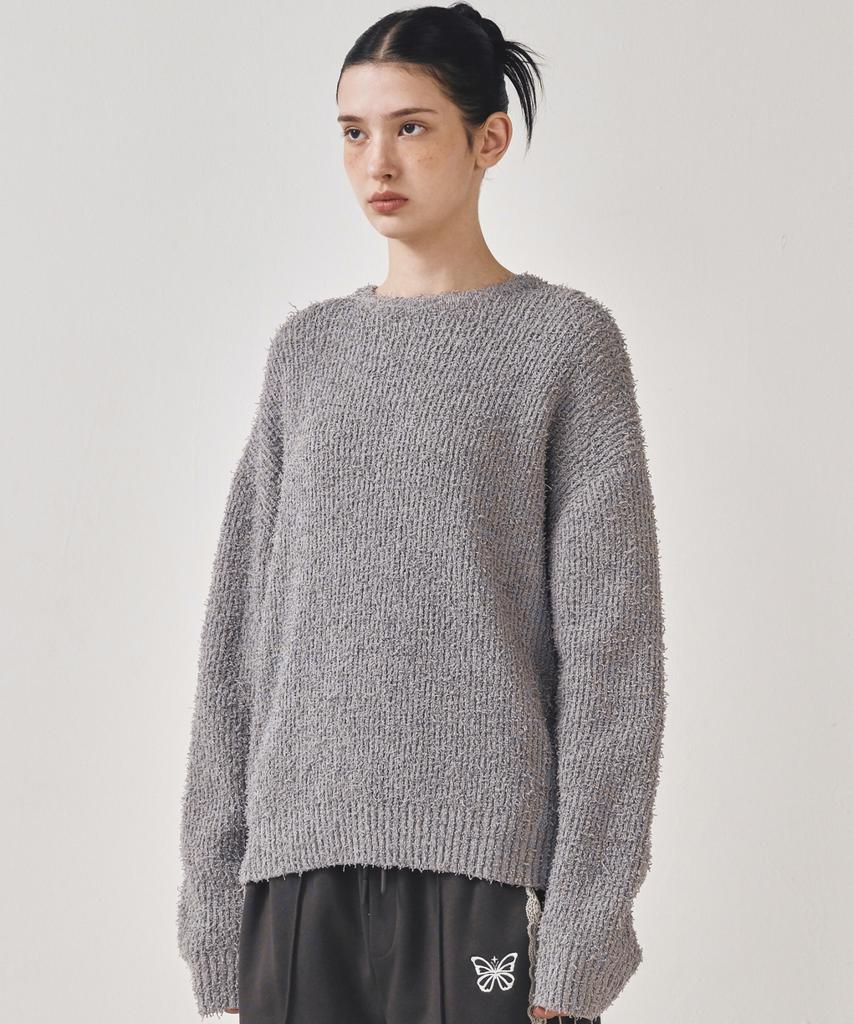 Nigaennikol Soft Boucle Ls Sweater_Gray