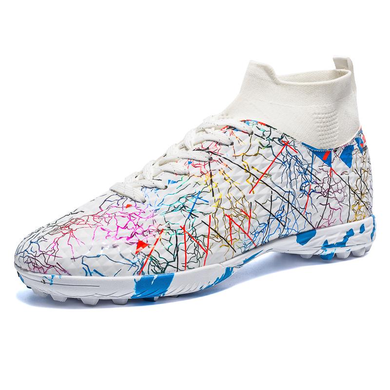 Herren Fußballschuhe FG/TF High Top Neu Verschleißfest Stoßdämpfend Freifeld Professionelles Training Fußballschuhe für Teenager