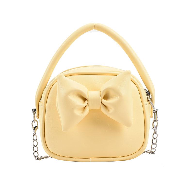 Chic Design Bowknot Women Handbags Solid Colour All-Matched Chains Crossbody Bags  New Female Mini Square Packs