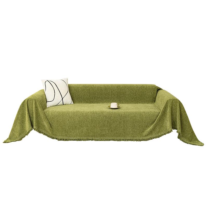 Modern Chenille Sofa Towel Herringbone Pattern Solid Color Sofa Cushion Skin-Friendly Anti-Wrinkle Multi-Purpose Machine Washable Sofa Cover Cloth