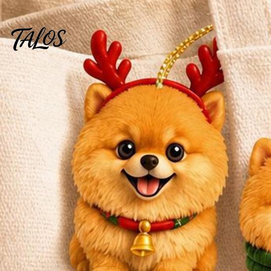 24 Day Countdown Calendar Pomeranian Christmas Countdown, 24-Day Advent with 2D Acrylic Tabletop Ornaments Dog Ornaments, Tree Hanging Decor, Gift for