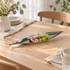 Versatile Leaf-Shaped Decorative Tray Reflective Long Leaf with Tapered